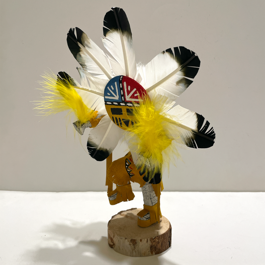 Native American Navajo Sunface Kachina Doll / Gold