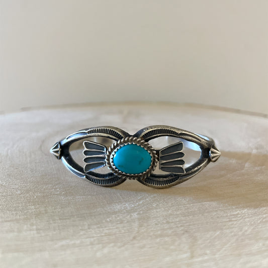 Casted Turquoise Cuff Bracelet By Kevin Billah B Size 5.25"