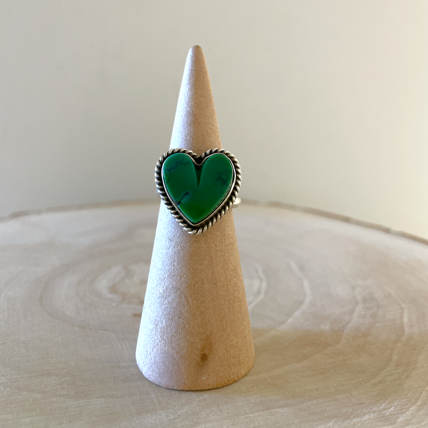 Turquoise Heart Adjustable Ring By Robin Tsosie