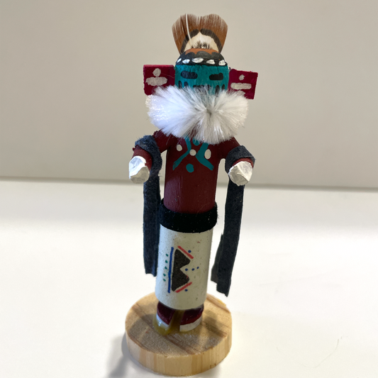 Native American Navajo Tiny Kachina Doll / Mustard Green I