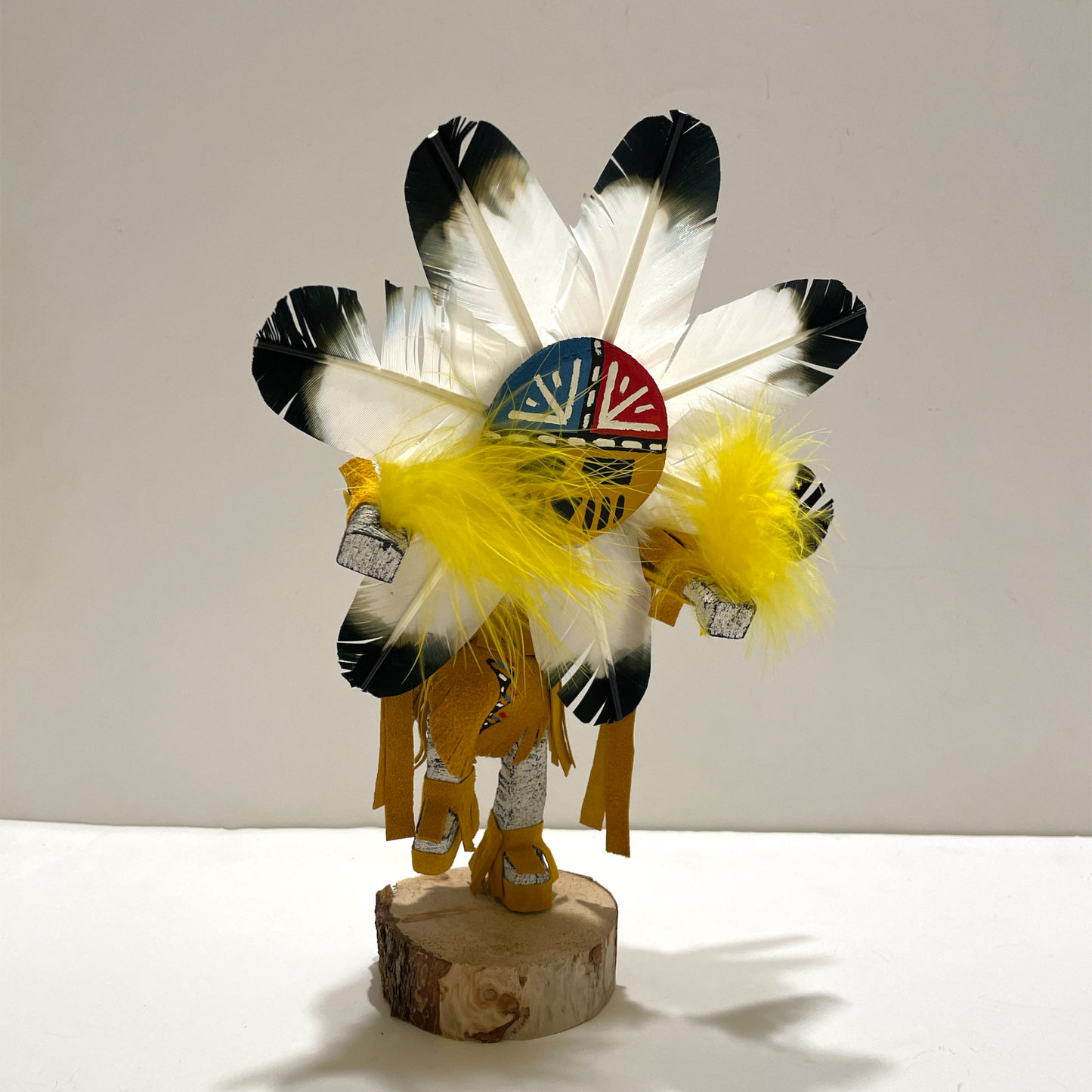 Native American Navajo Sunface Kachina Doll / Gold