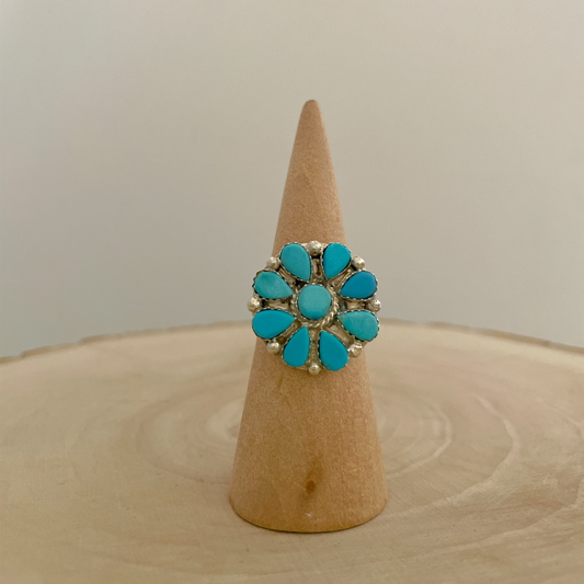 Turquoise Cluster Ring Size 9.5