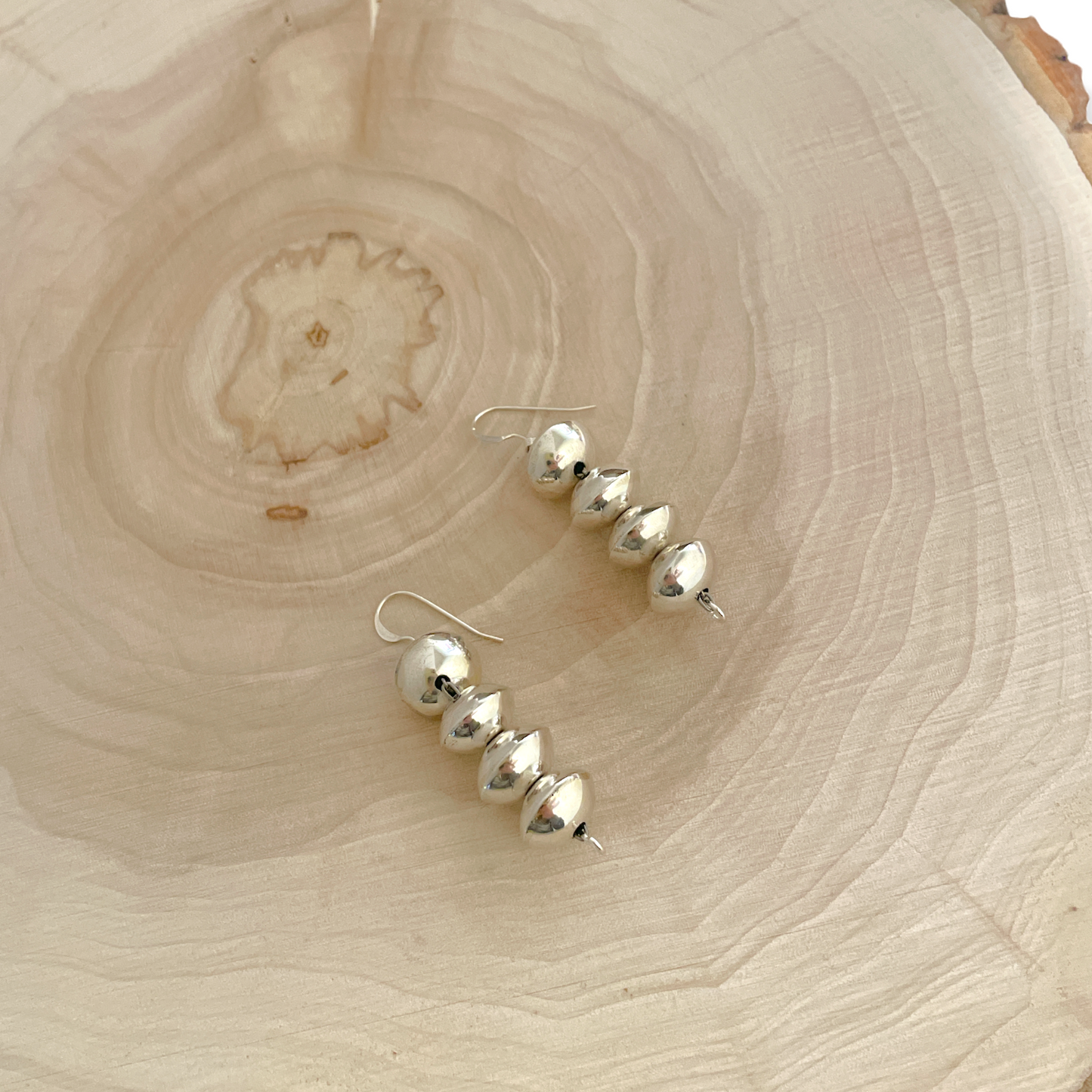 Navajo Pearl High Polished Dangle Earrings