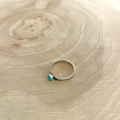 Stamped Sleeping Beauty Turquoise Ring B Size 5