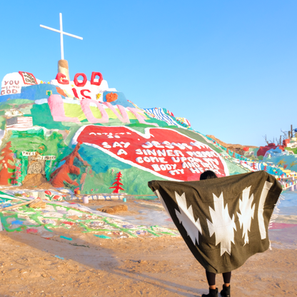 Tribal Pelenque Blanket Army Green