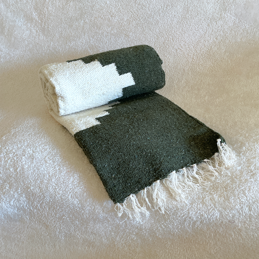 Tribal Chinanteco Blanket Army Green