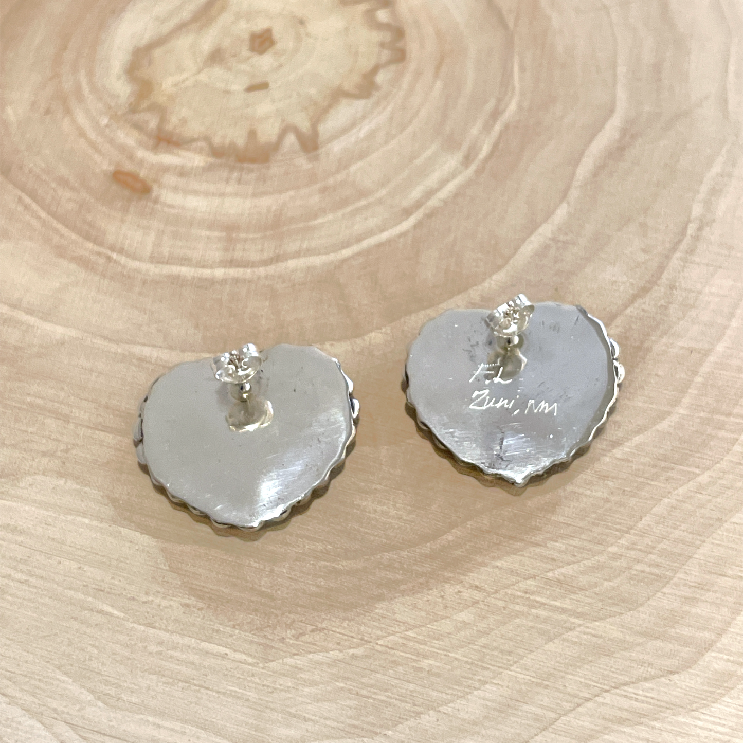 Turquoise Inlay Heart Earrings