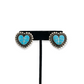 Turquoise Inlay Heart Earrings