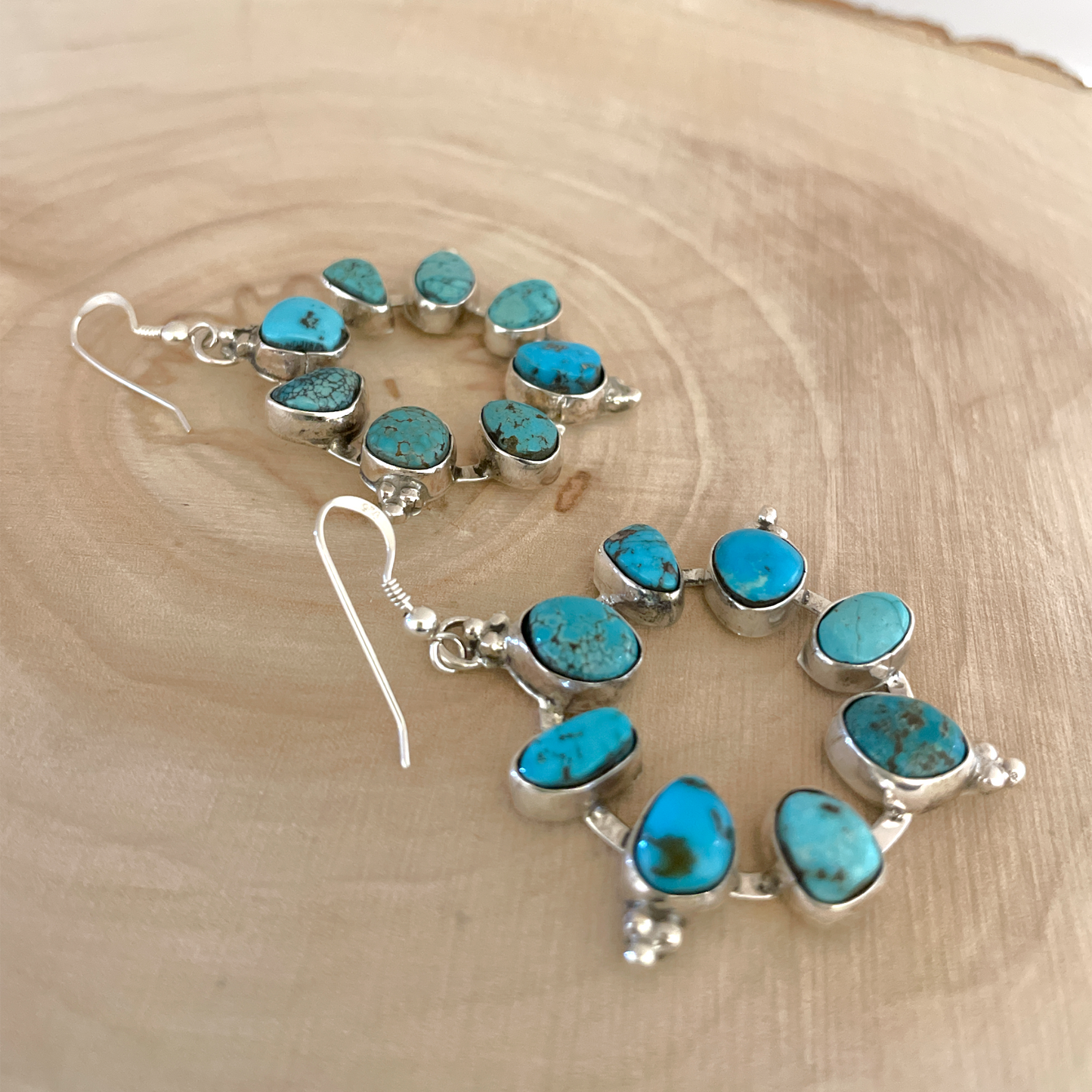 Turquoise Round Dangle Earrings By Geraldine James