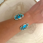 Kingman Turquoise Half Cluster Cuff Bracelet By Geraldine James