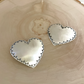 Stamped Heart Earrings By Derrick Cadman