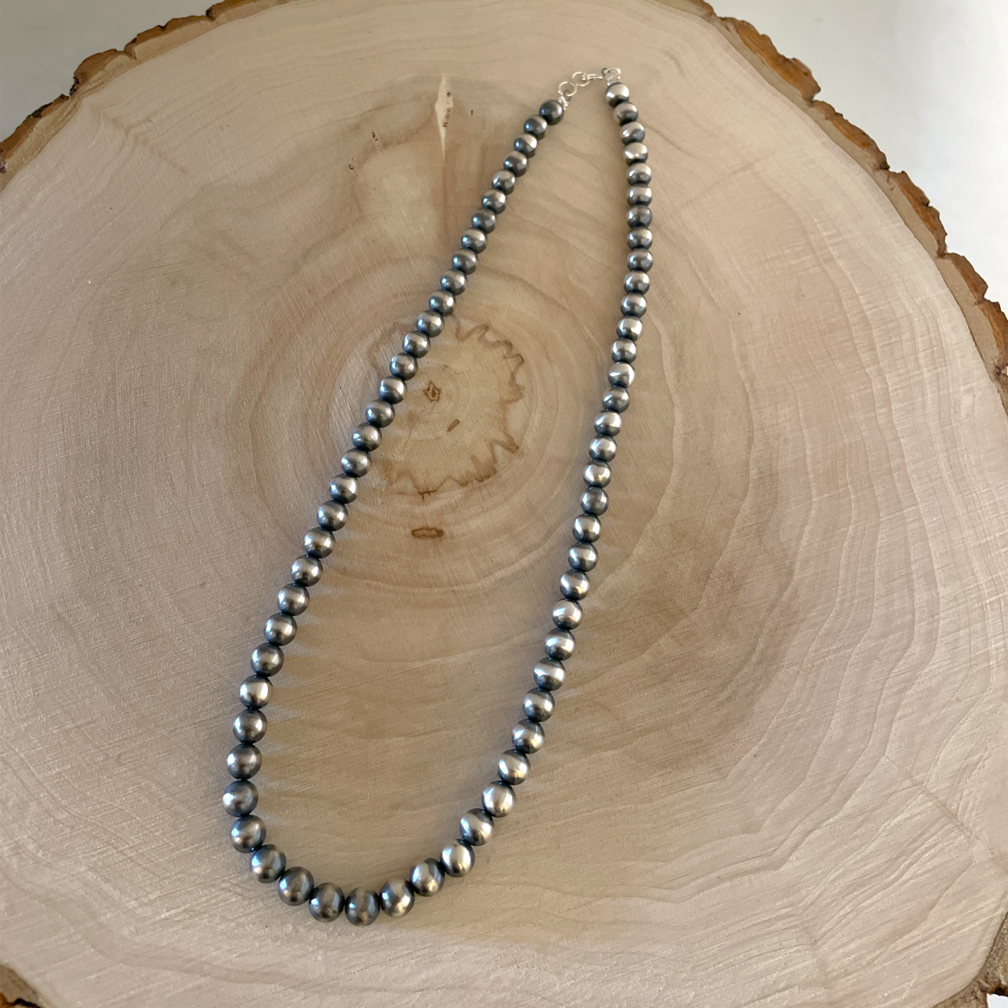 Round Navajo Pearls Necklace 6mm - 16"