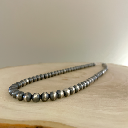 Round Navajo Pearls Necklace 6mm - 16"