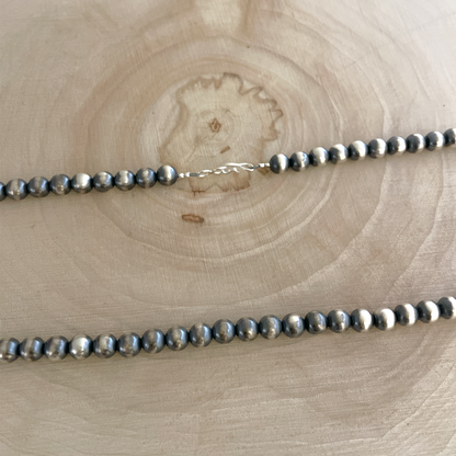 Round Navajo Pearls Necklace 6mm - 16"