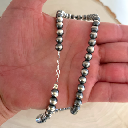 Round Navajo Pearls Necklace 6mm - 16"