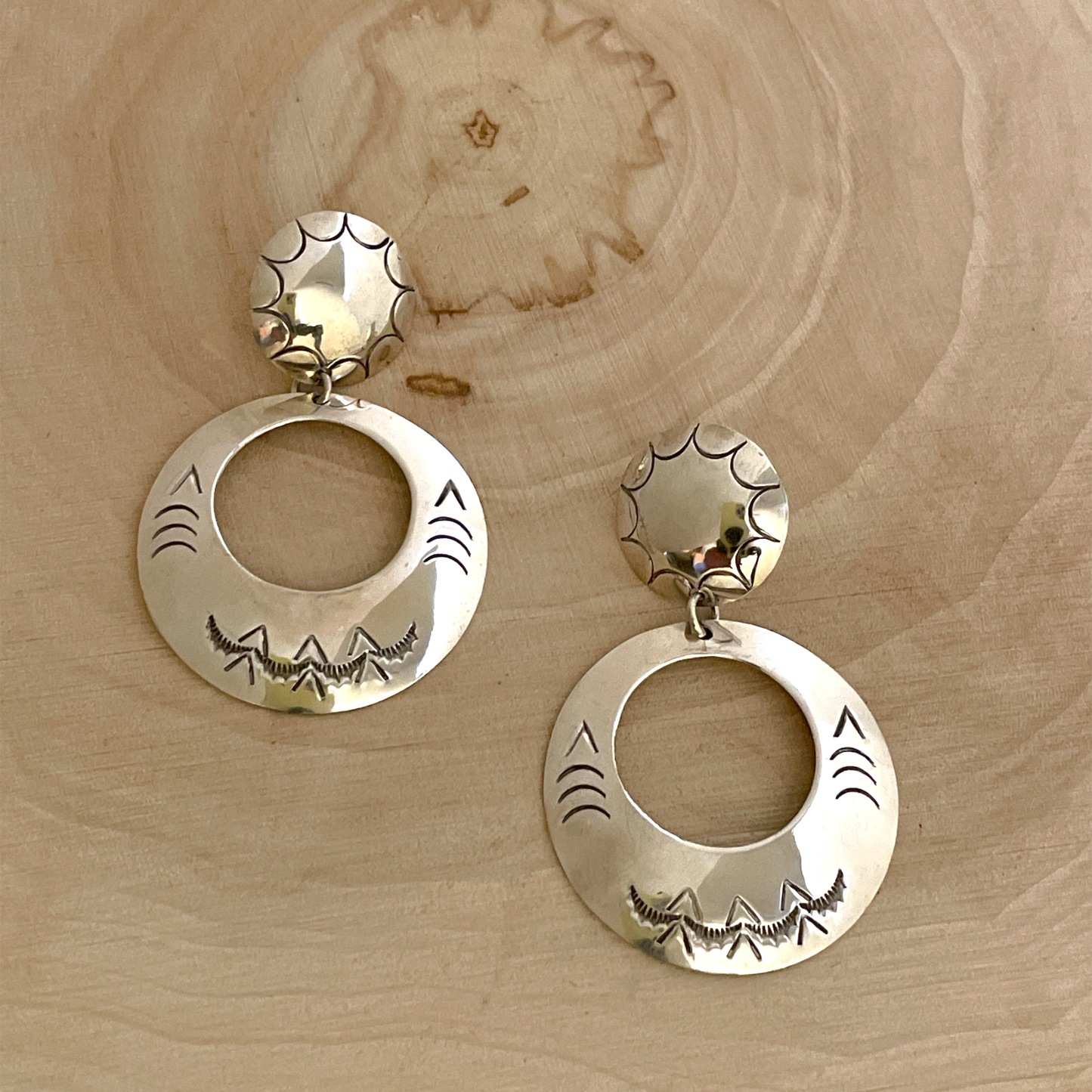 Stamped Dangle Earrings
