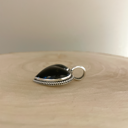Black Onyx Heart Pendant
