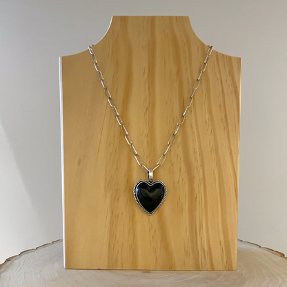 Black Onyx Heart Pendant