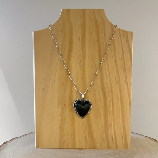 Black Onyx Heart Pendant