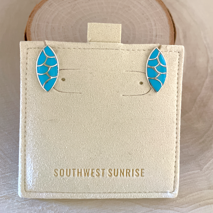 ターコイズスケールインレイピアス