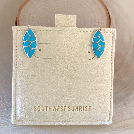 Turquoise Scale Inlay Earrings