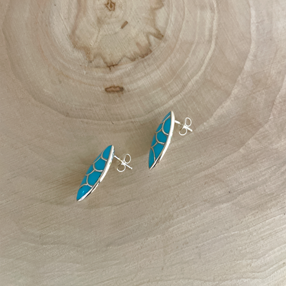 ターコイズスケールインレイピアス