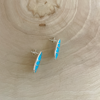 ターコイズスケールインレイピアス