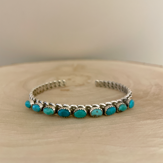 Kingman Turquoise Row Cuff Bracelet By Geraldine James B