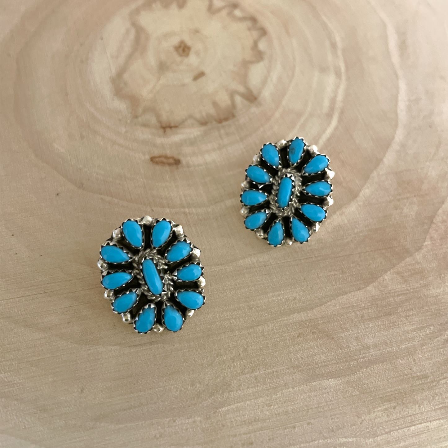 Navajo turquoise 2025 cluster earrings