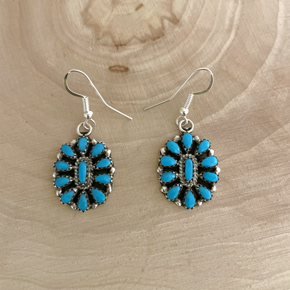 ターコイズクラスターダングルピアス