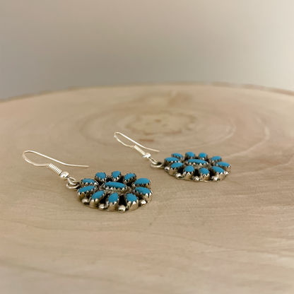 ターコイズクラスターダングルピアス