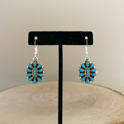 ターコイズクラスターダングルピアス