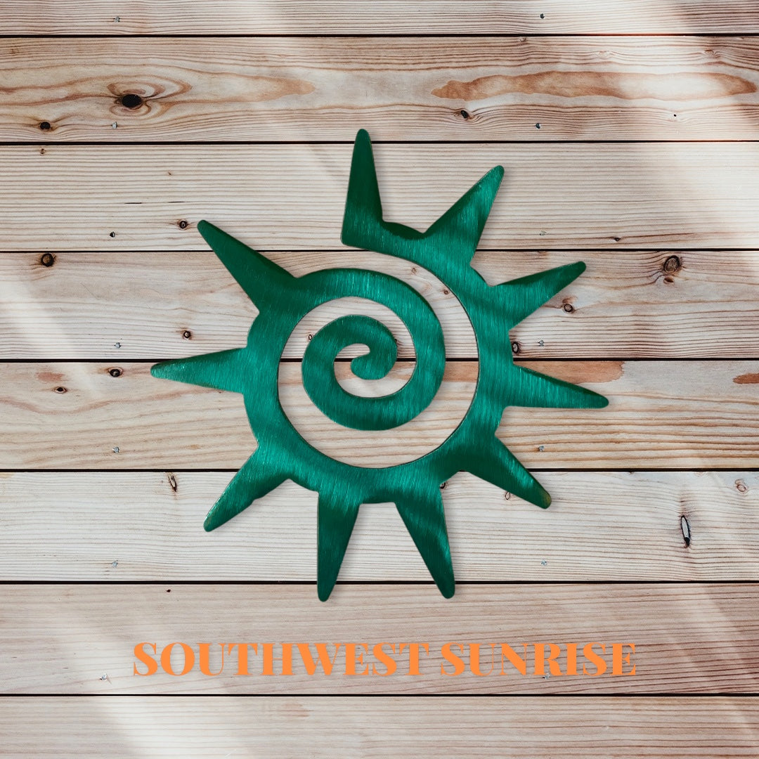 Southwest Sun Metal Wall Art Candy Teal 6"