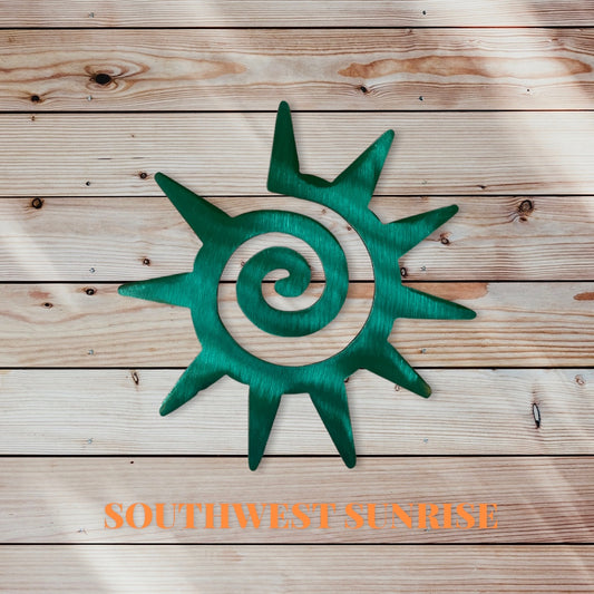Southwest Sun Metal Art - Candy Teal 6"