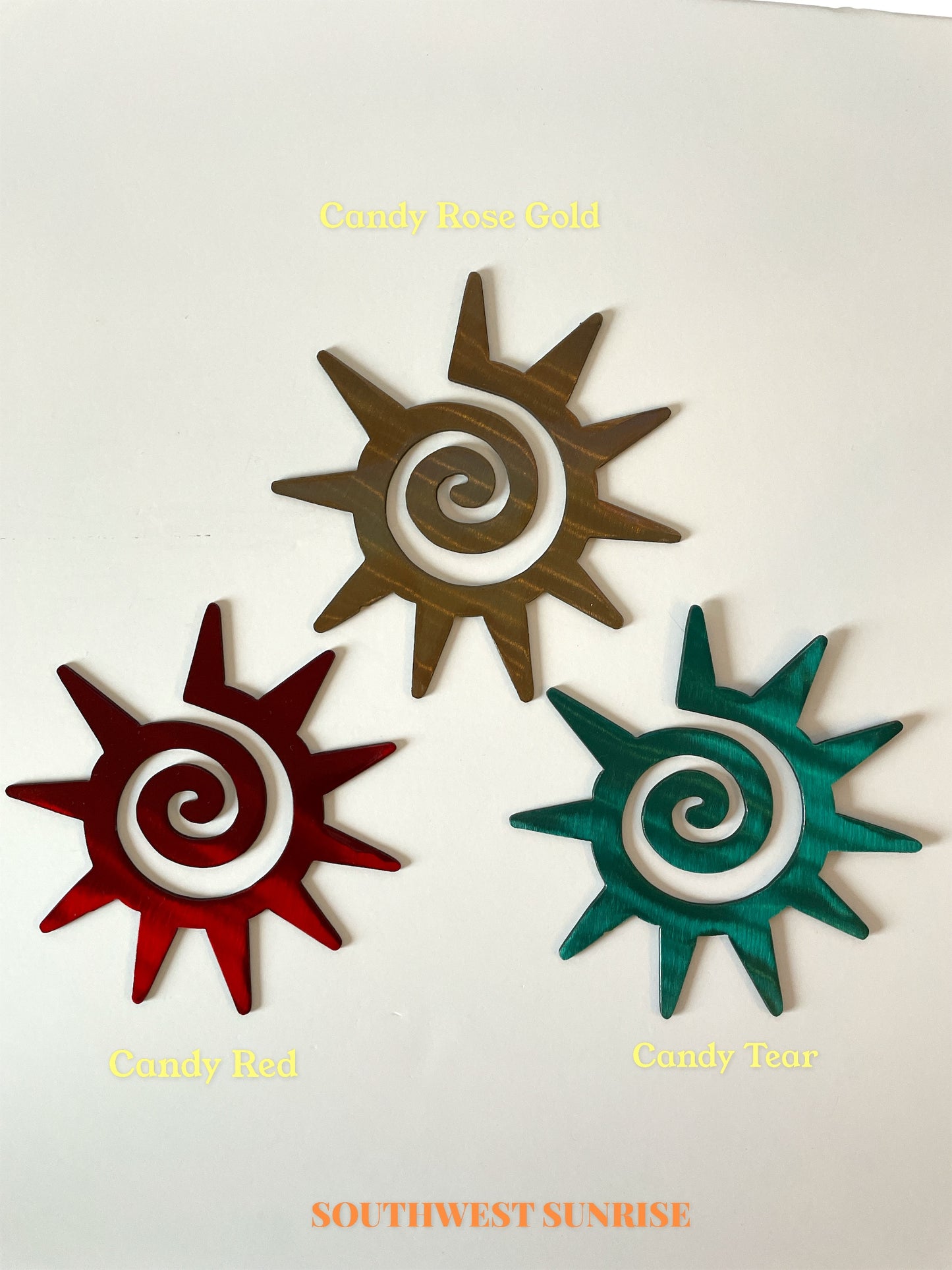 Southwest Sun Metal Art - Candy Teal 6"