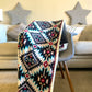 Southwestern Fleece Blanket with Crochet Edge 72"x60" | Large Size | Handmade Home Decor