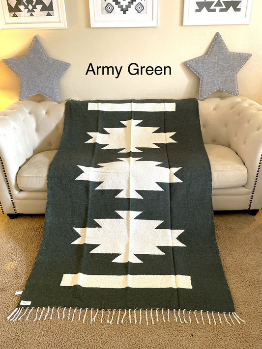 Tribal Pelenque Blanket Army Green