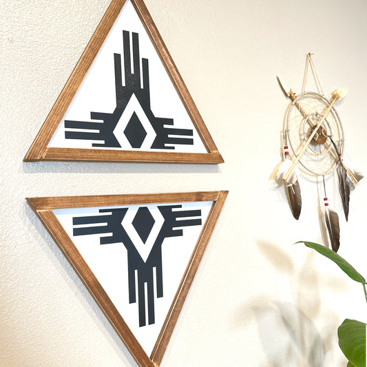 Southwest Triangle Wood Sign ( White )