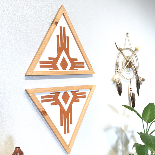 Southwest Triangle Wood Sign ( Terracotta )