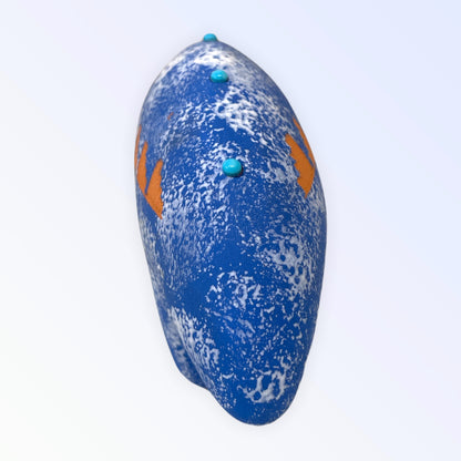 Navajo Red Clay Bear Pottery with Turquoise -Blue