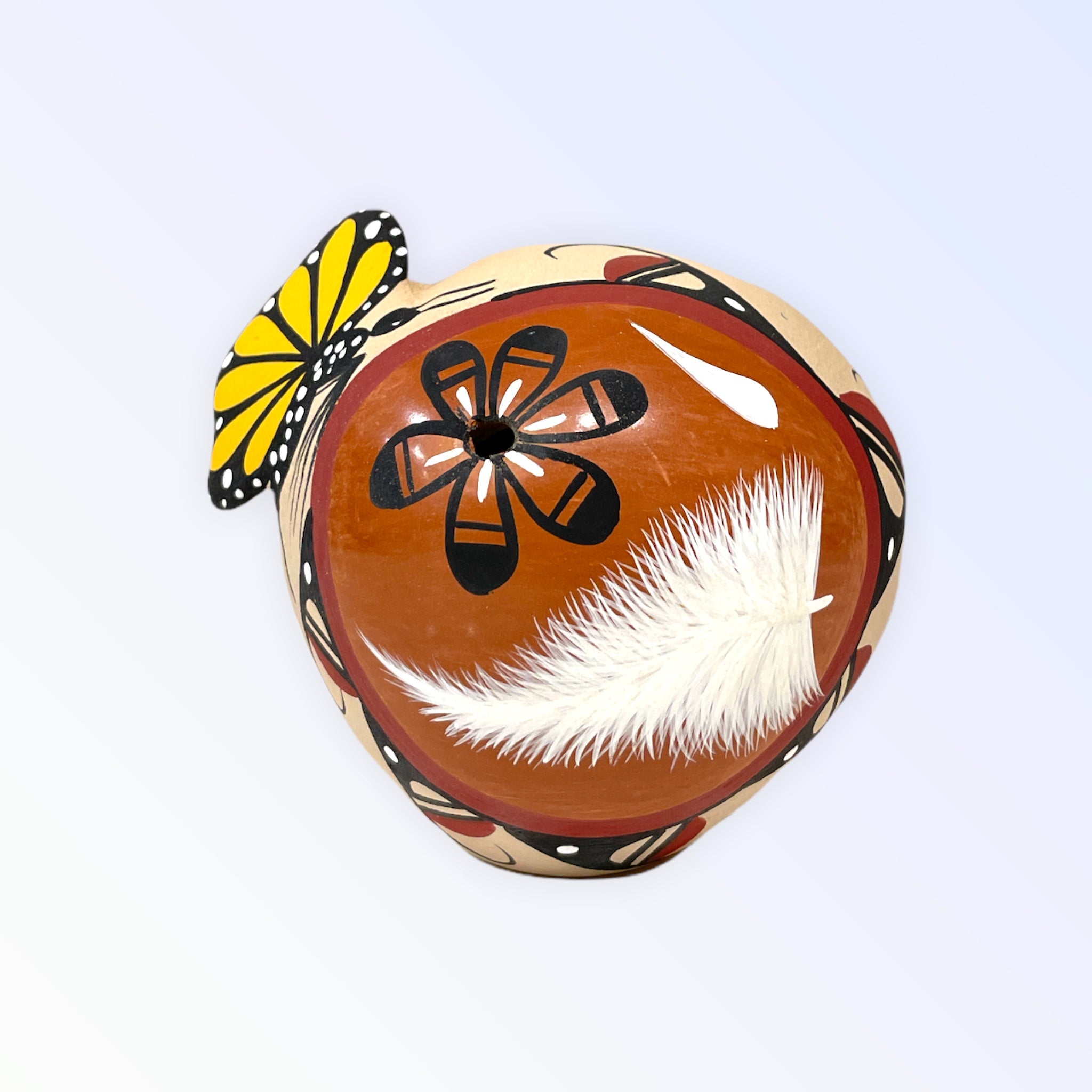 Authentic Native American Handmade Jemez Pottery Butterfly Seed Pot Yellow  – SOUTHWEST SUNRISE