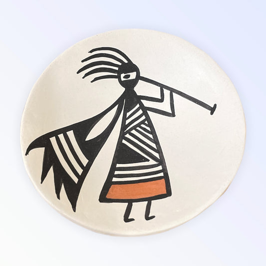Native American Acoma Pottery Miniature Plate D Kokopelli