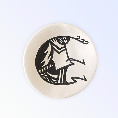 ネイティブアメリカンアコマポッテリー　ミニチュアプレートC（ココペリ）