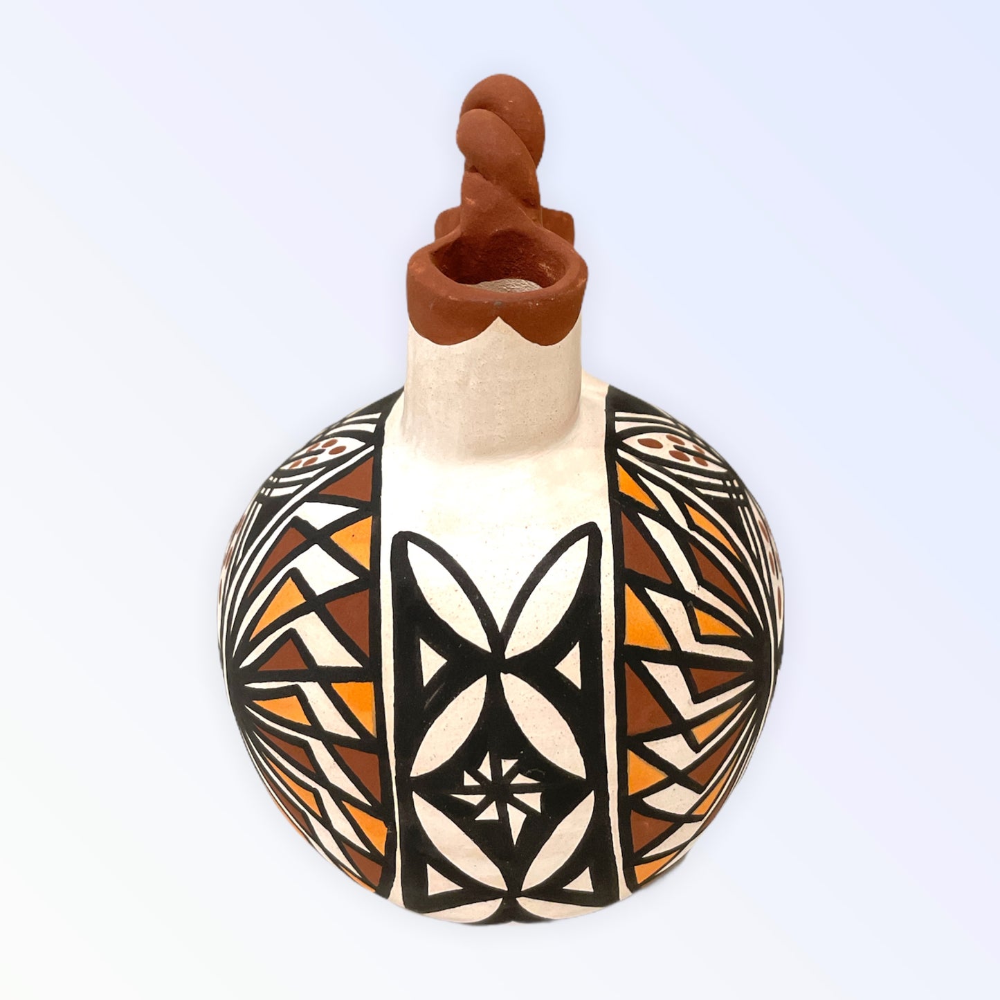 Native American Acoma Pottery Hand Painted Wedding Vase
