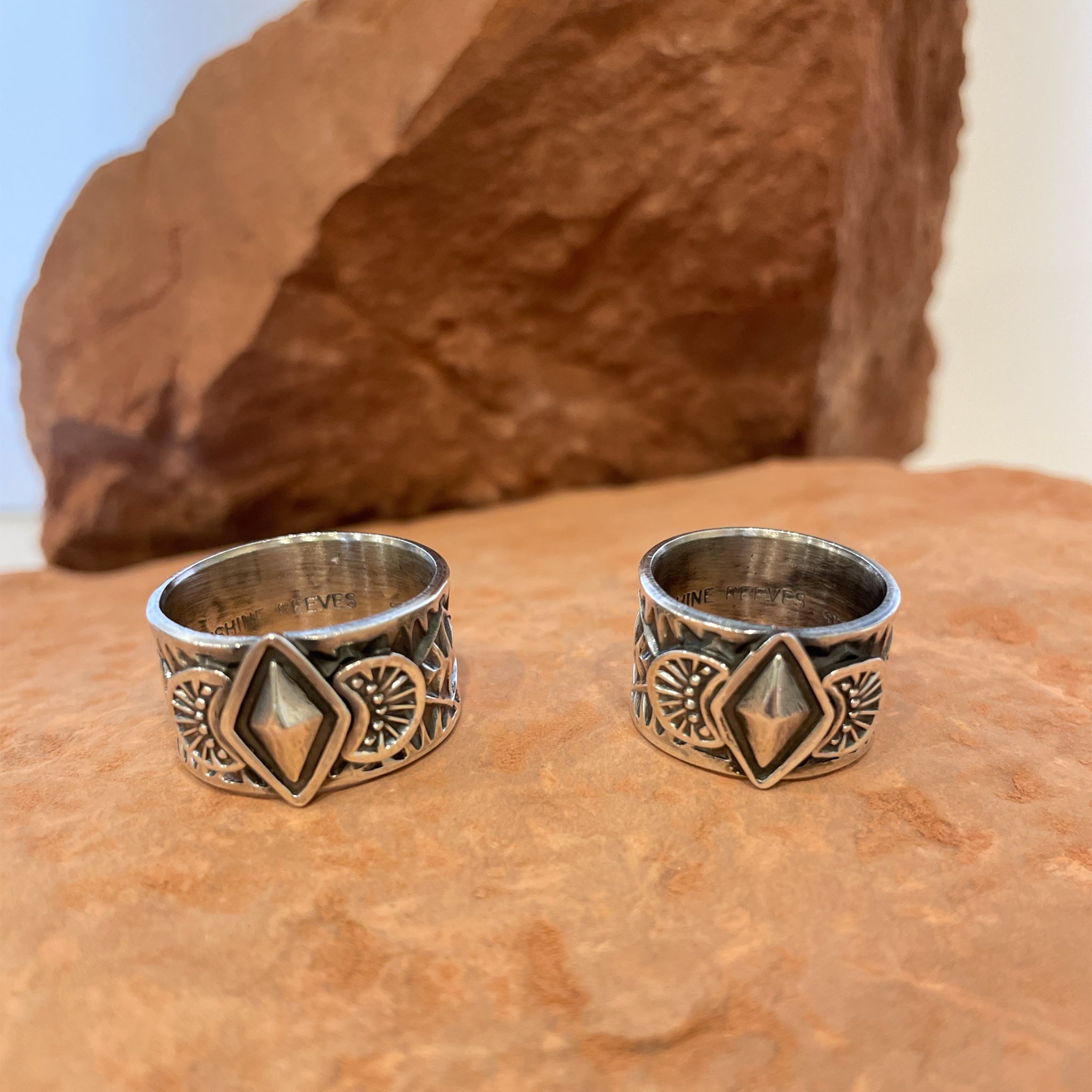 Native American Navajo Sunshine Reeves Stamped Sterling Silver