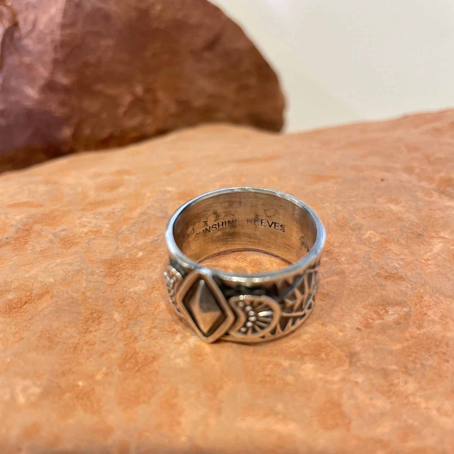 Stamped Sterling Silver Ring By Sunshine Reeves Size 6.5